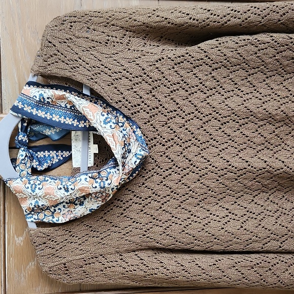 🎁Debbie Morgan - Rounded Collar Knit Sweater- Brown - sz L - Picture 9 of 10